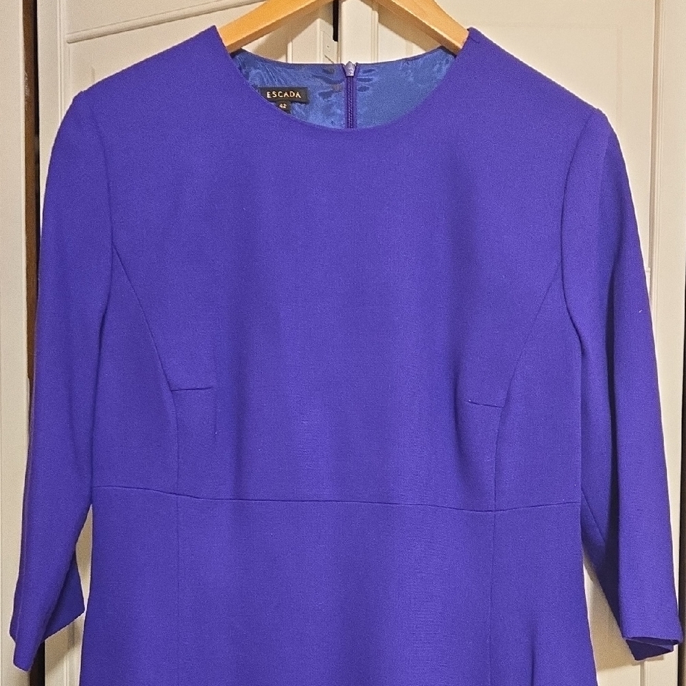Escada Royal Blue Long Sleeve Dress.